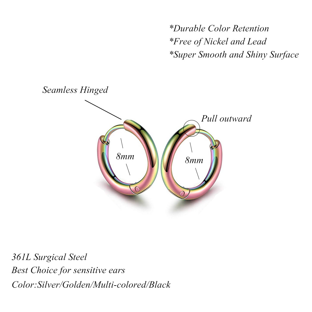 Simple  Stainless Steel Earrings display picture 1