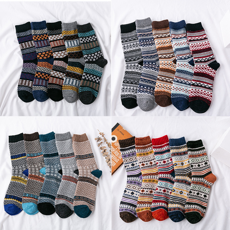 Amazon cross-border foreign trade socks men's thick rabbit wool socks thick line ethnic wind socks AliExpress Amazon cross-border foreign trade socks men's thick rabbit wool socks thick line ethnic wind socks AliExpress