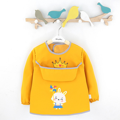 全身防水寶寶罩衣兒童畫畫衣小孩飯兜圍裙幼兒園吃飯倒褂