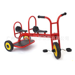 儿童双人踏板出租车 幼儿园模拟骑行三轮车 幼儿玩具车室外骑行
