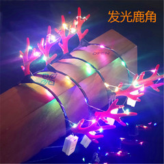 Hot-selling glowing deer antler toys for Christmas—headbands, hair clips, and concert/party props—factory direct wholesale