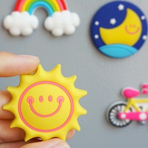 Creative Cartoon Sun Rainbow Soft Glue Refrigerator Magnetic Sticker Early Education Sticker Magnet Refrigerator Children Soft Magnetic Sticker
