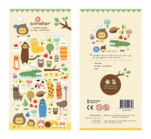 韓國suatelier貼紙食物猴1009動物兒童立體泡棉玩具可愛小貼畫