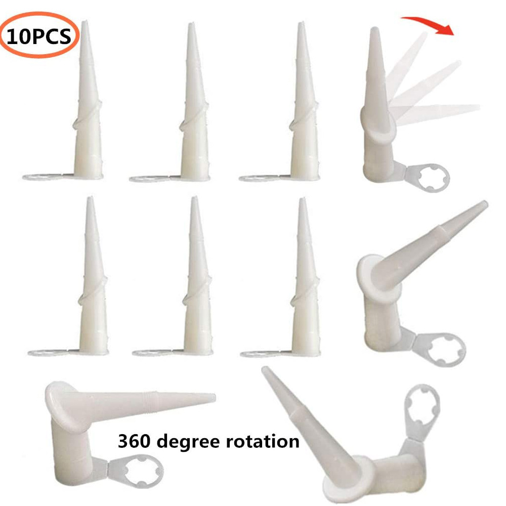 跨境硅胶尖嘴万向尖嘴360度万向玻璃胶尖嘴45度塑料尖嘴10个一套