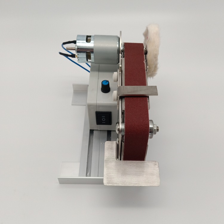 Small mini electric sasal tape machine polishing machine electrical grinding machine open blade grinding machine DIY desktop sand mill 2