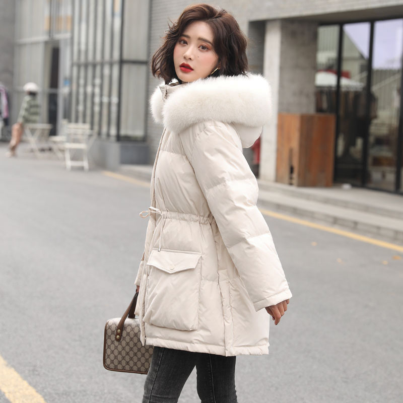 毛领羽绒服中长款2020新款女士加厚品牌大牌高端显瘦冬季外套