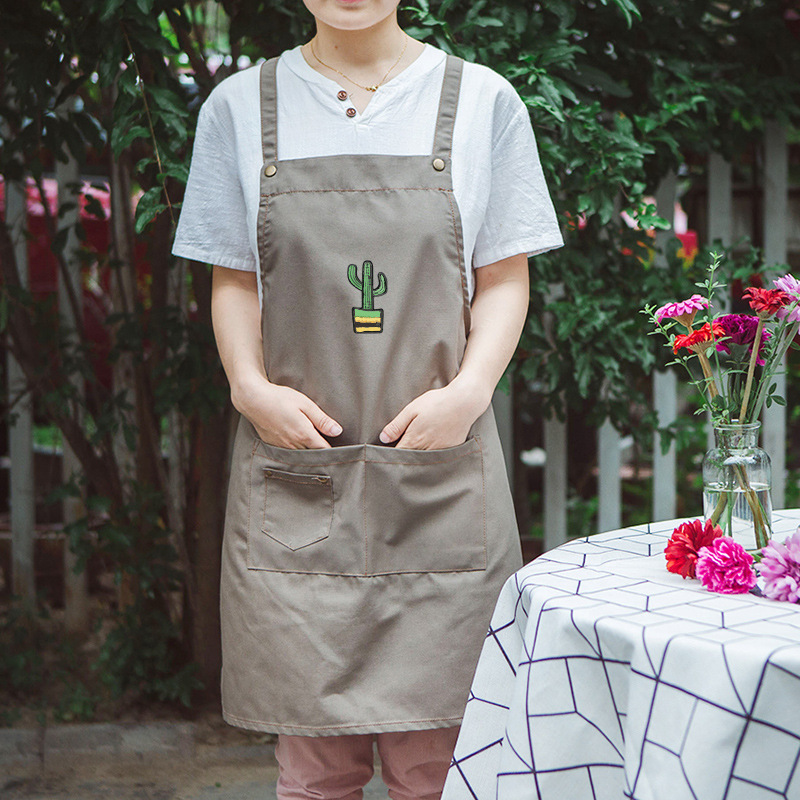 Moda publicidad delantal logotipo imprimible tienda de fruta supermercado guardapolvos restaurante estilo coreano cintura impresión