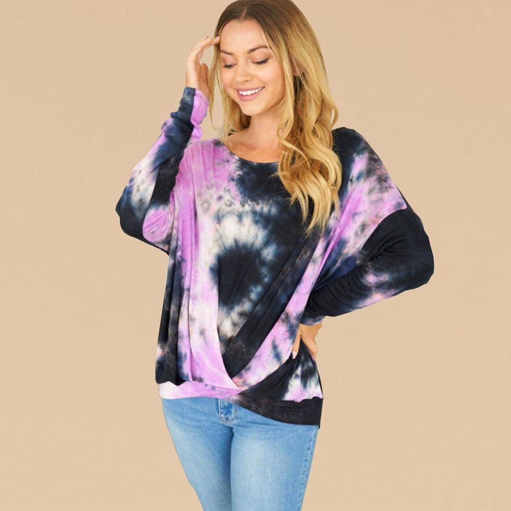 Nihaostyle Clothing Wholesale new long-sleeved tie-dye top NSHYG66731