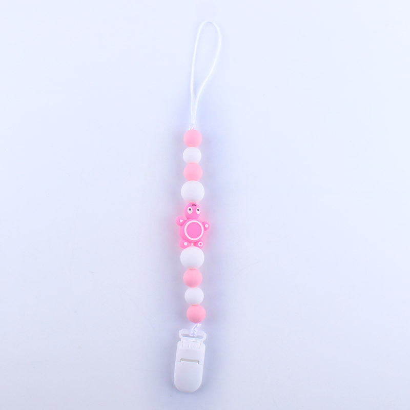 Bebé tortuga de silicona pezón Cadena de clip dientes de bebé Cadena de molienda cadena anti-caída calmante teether pezón