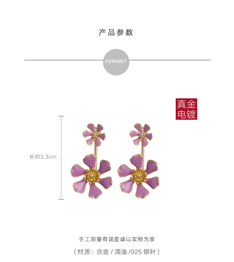 New Wave Korean Fashion Ear Jewelry Summer Flower Silver Needle Earrings Wholesale Nihaojewelry display picture 2