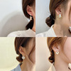 Silver needle, universal earrings with tassels from pearl, Korean style, silver 925 sample, internet celebrity, diamond encrusted