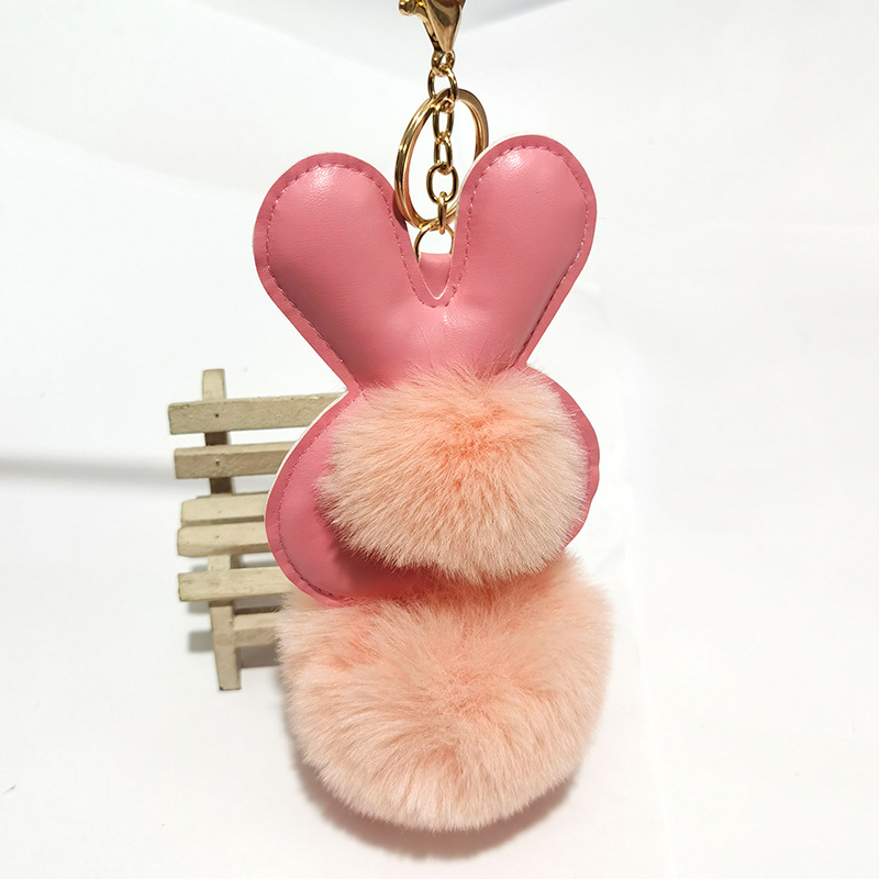 PU cartoon rabbit fur ball keychain  NHDI275817picture7