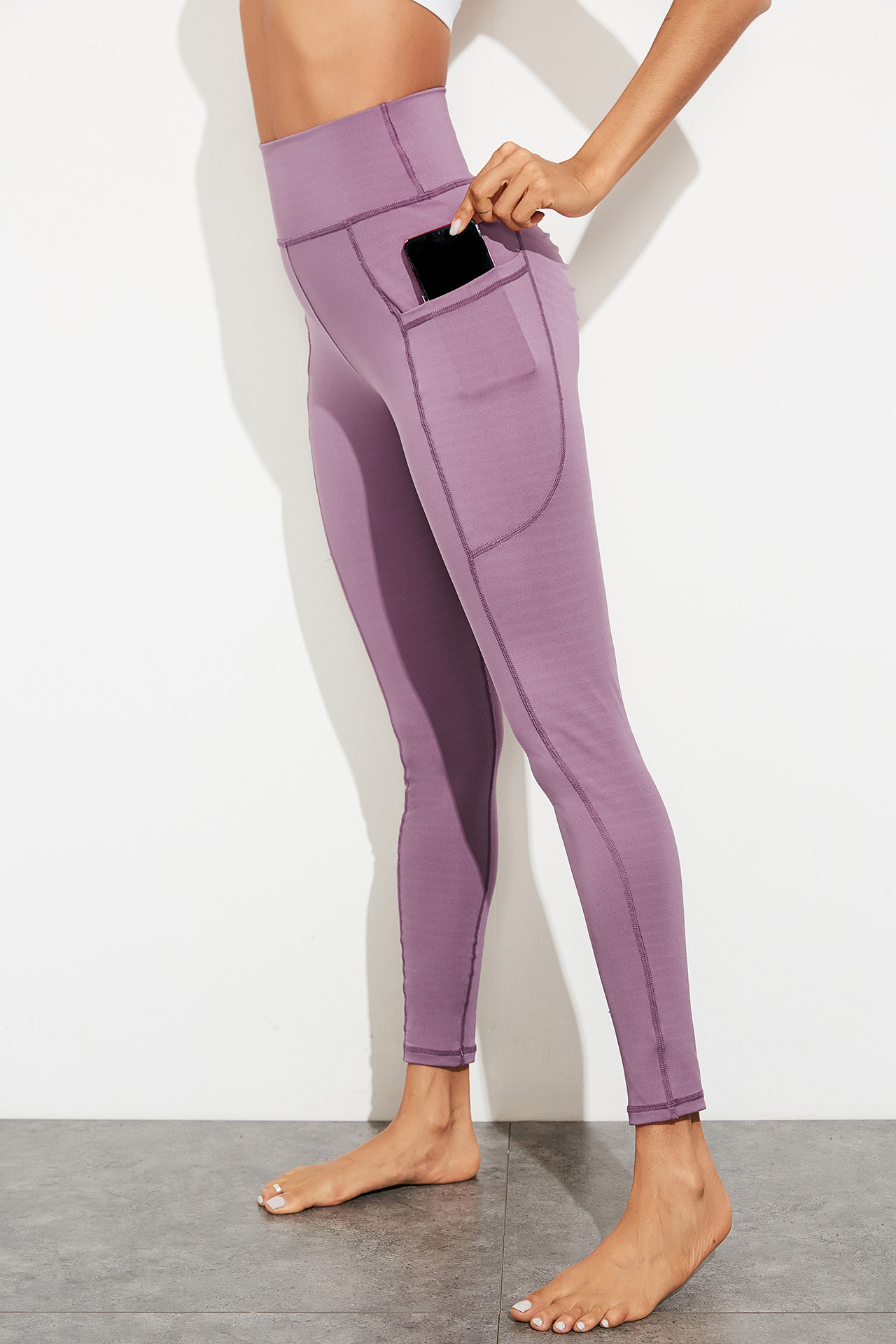 stretch double-sided thin section high waist pants   NSLM30287