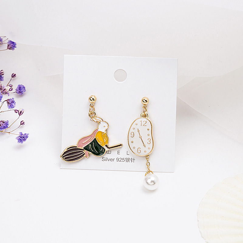 1 Pair Sweet Rabbit Rainbow Enamel Alloy Artificial Pearls Drop Earrings display picture 2