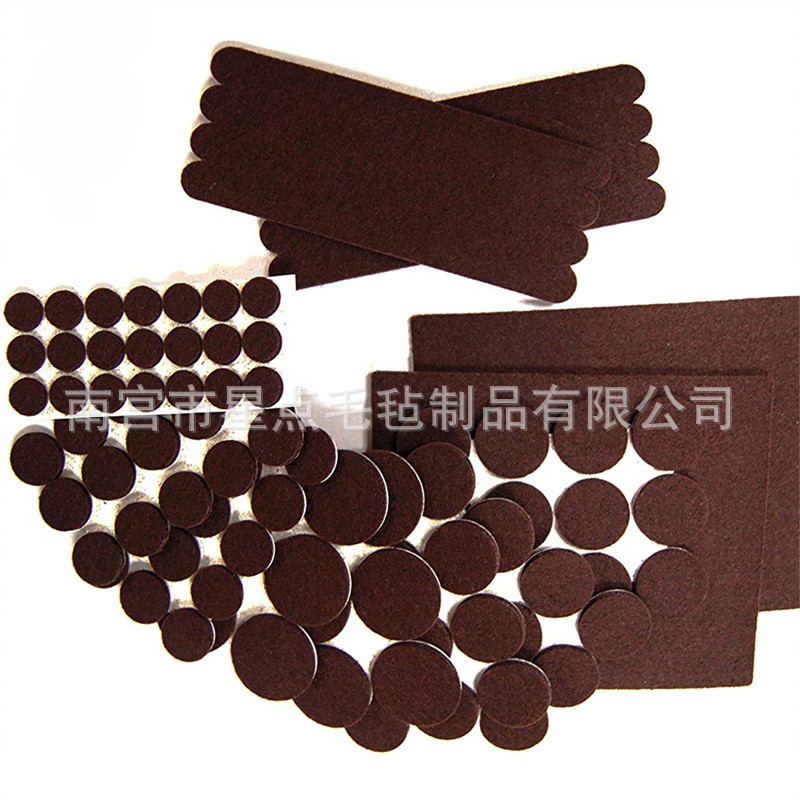 跨境毛毡条 自粘毛毡块 不干胶纸背胶毛毡卷 彩色密封背胶毛毡片