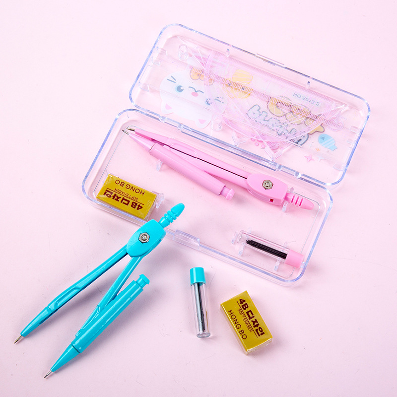 9018-2 BRÚJULAS DE EXAMEN DE estudiante traje equipo estándar de dibujo y pintura brújulas metálicas de 7 piezas