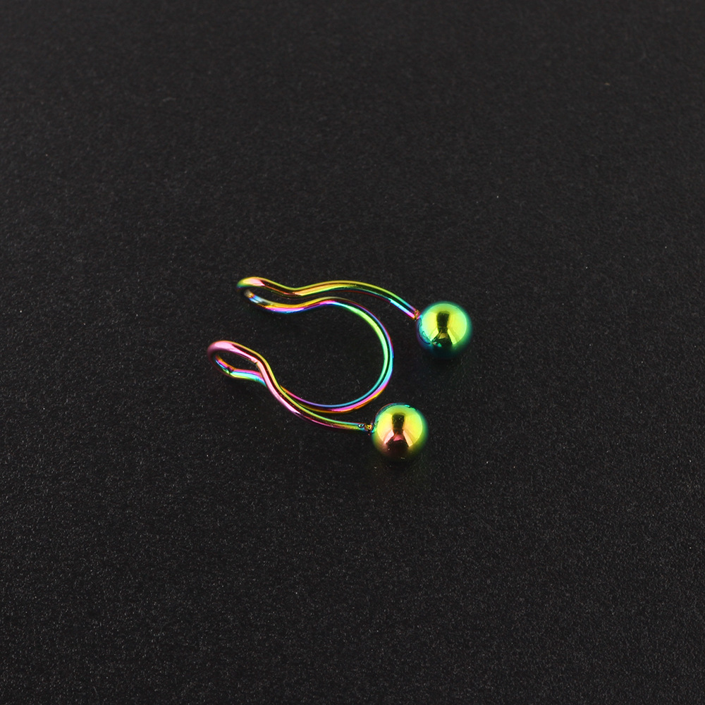 8/10mm C-Shaped Antler Stainless Steel Nose Ring Nose Nail for Human Body Piercing Jewelry detail image 10