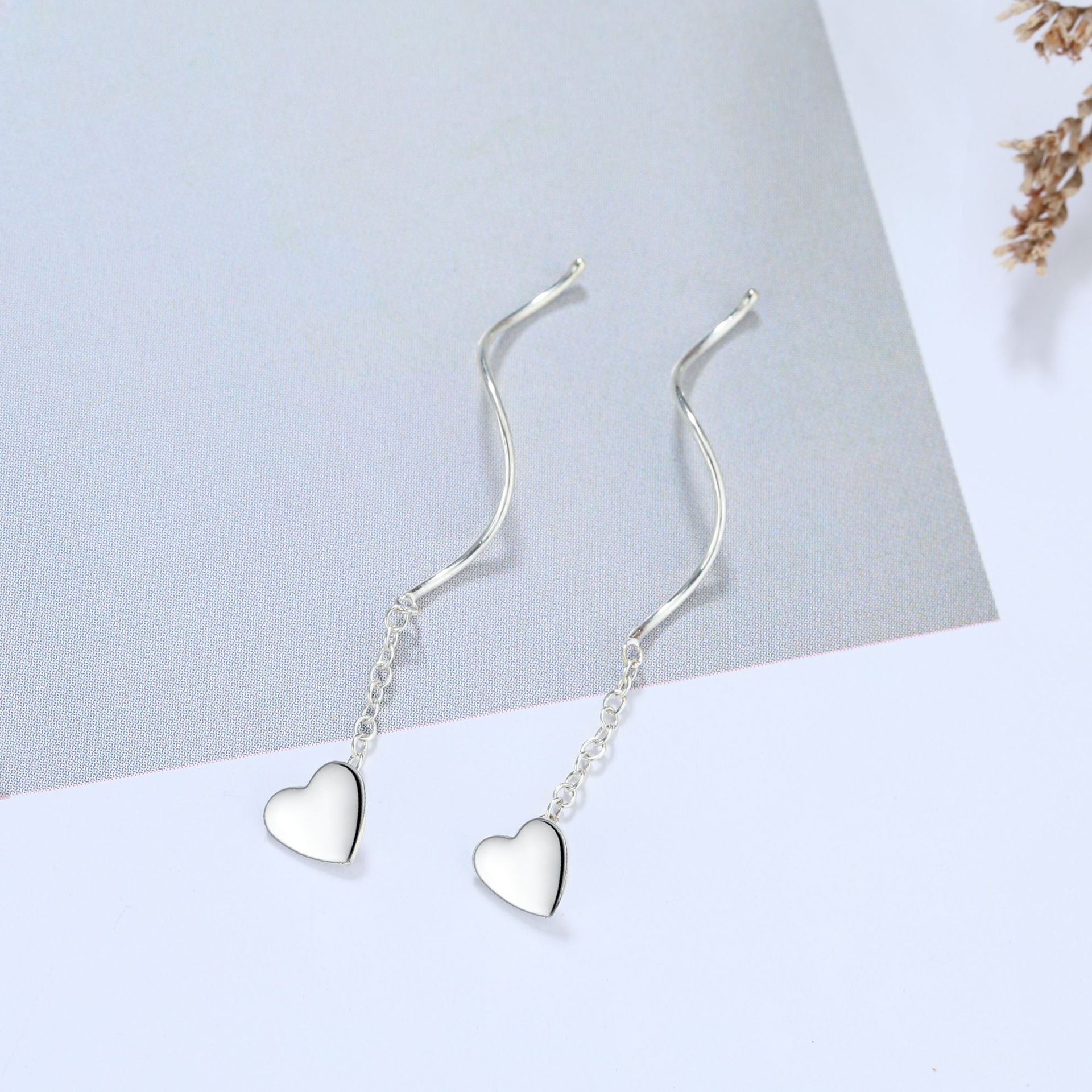 4g Weight 925 Sterling Silver Ear Needle Material Ear line Classification 1 Pair Quantity Holiday, Daily Occasion 925 Sterling Silver Material Geometric, Star, Heart Shape Pattern Women's Gender Casual, Simple Style Style 1 Pair 925 Sterling Silver Geometric Star Heart Shape Ear Line 29