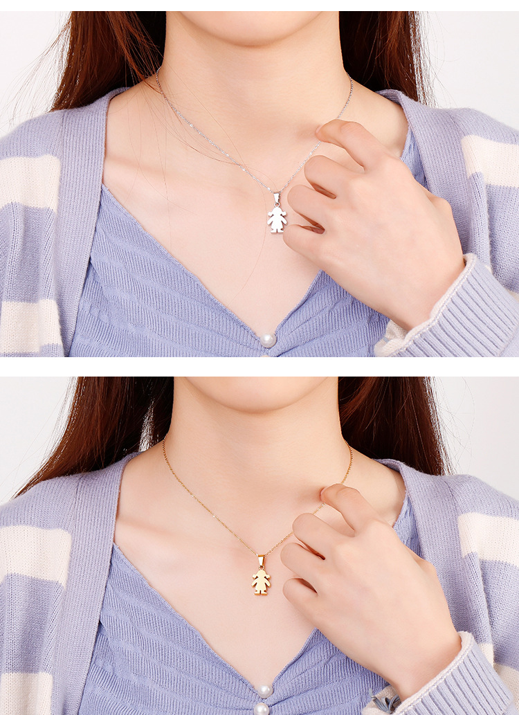 Waterproof Non Tarnish Craft PVD Coated 18K Gold Plated Animal Titanium Steel Waterproof Non Tarnish Necklace