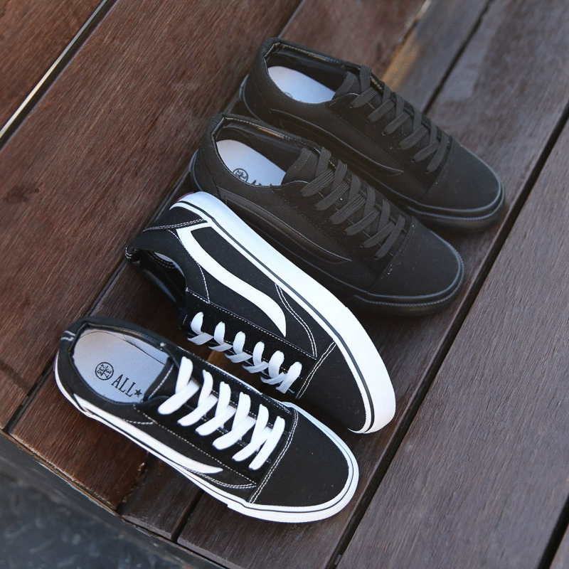 Поколение классических черных парусиновых туфель для мужских любителей Кореи, студентов, туфли с низким верхом, приливные туфли для девочек Joker