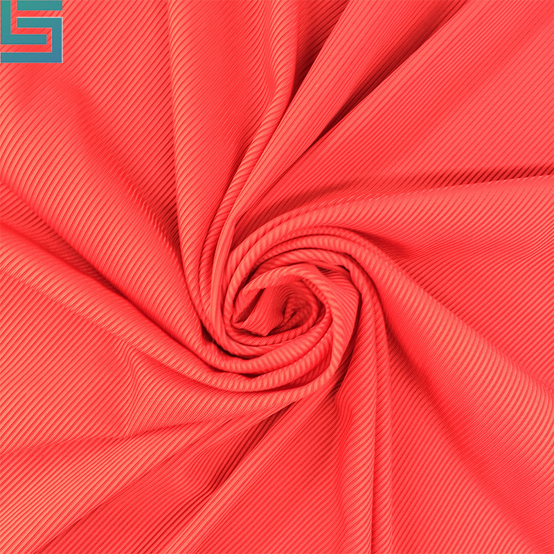 网红爆款仿锦冰丝罗纹条春夏冰丝阔腿裤面料针织弹力布休闲裤面料