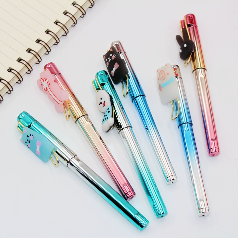 Новая Силиконовая ручка, подвесные украшения, красочная ручка, сумка для перекачки и смены чернил, двухцелевая Студенческая офисная положительная ручка для позы 810