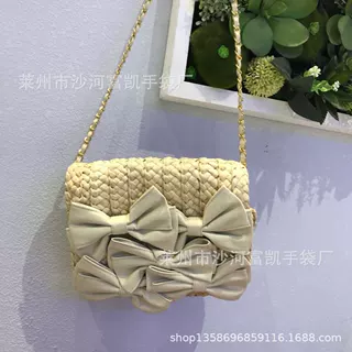 玉米皮蝴蝶斜挎包 时尚单肩草编包 百搭休闲包 清新田园淑女包