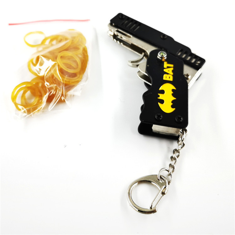 Small rubber band gun, metal toy gun, alloy pistol model, zinc alloy craft hanging accessory detail image 11