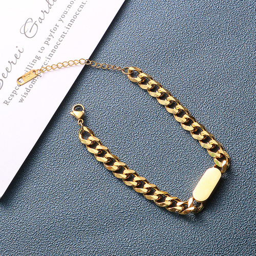 European and American thick chain titanium steel bracelet female trendy Internet celebrity ins hip-hop niche cold style wrist chain non-fading accessories