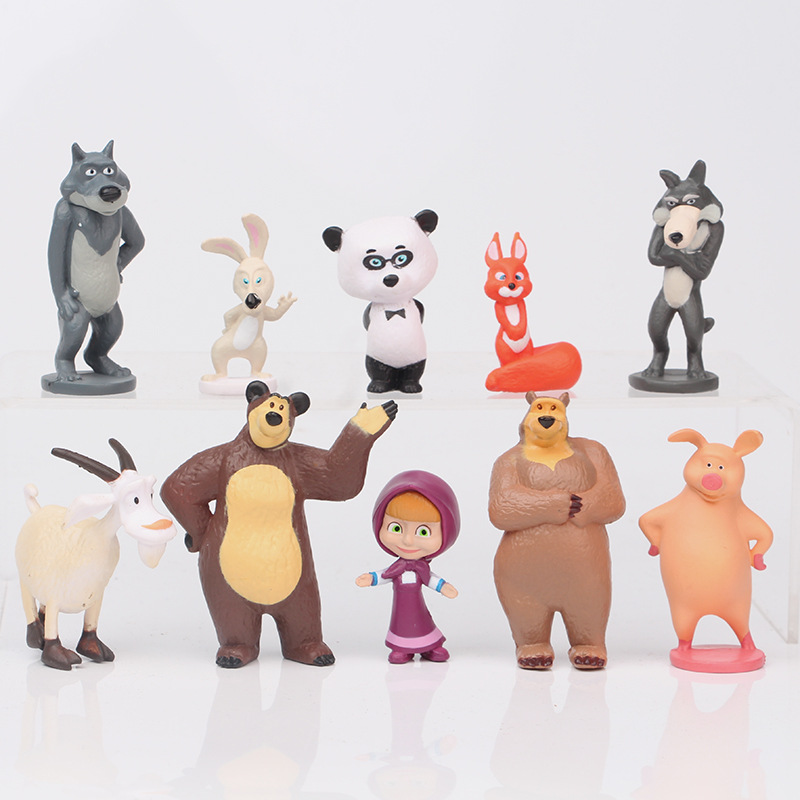 OYSJ 6pcs Masha et l'ours Mini Figurines Set Décoration,Masha et l