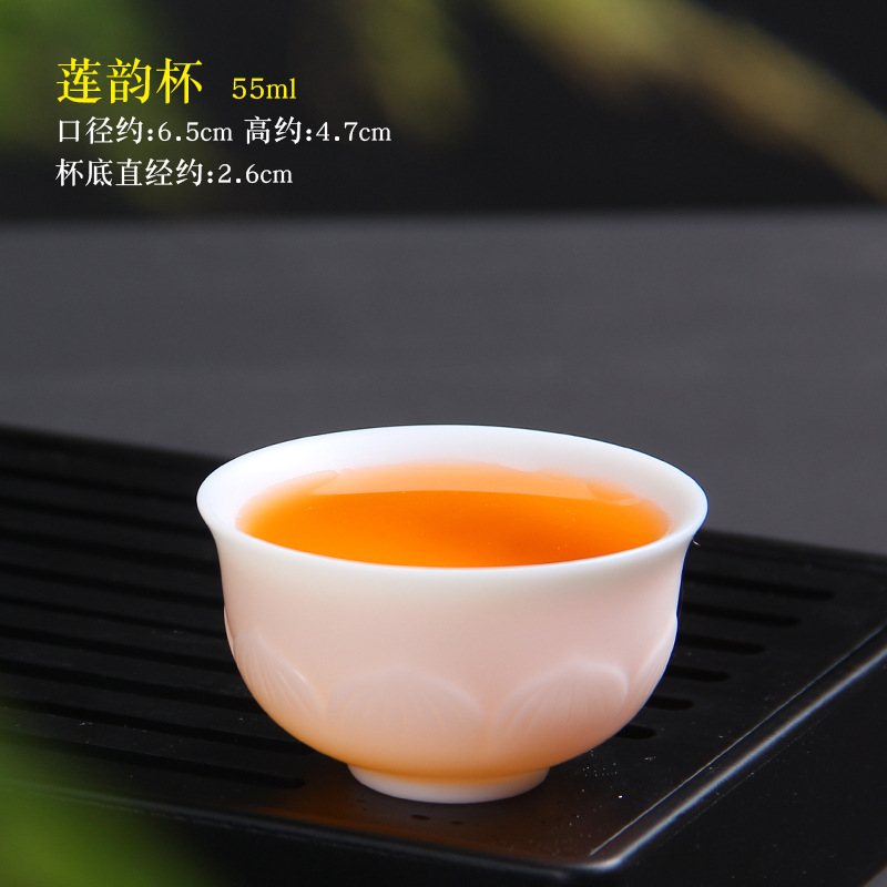 Winjiang dehua porcelana blanca Kung Fu taza de té oveja grasa Jade taza de té hecha a mano cerámica pequeña taza de té hogar taza individual