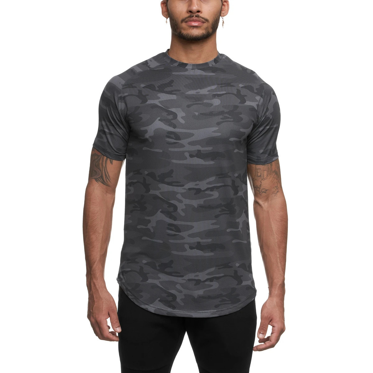 Men's Solid Color Camouflage Simple Style Round Neck Short Sleeve Loose Men's T-shirt display picture 15