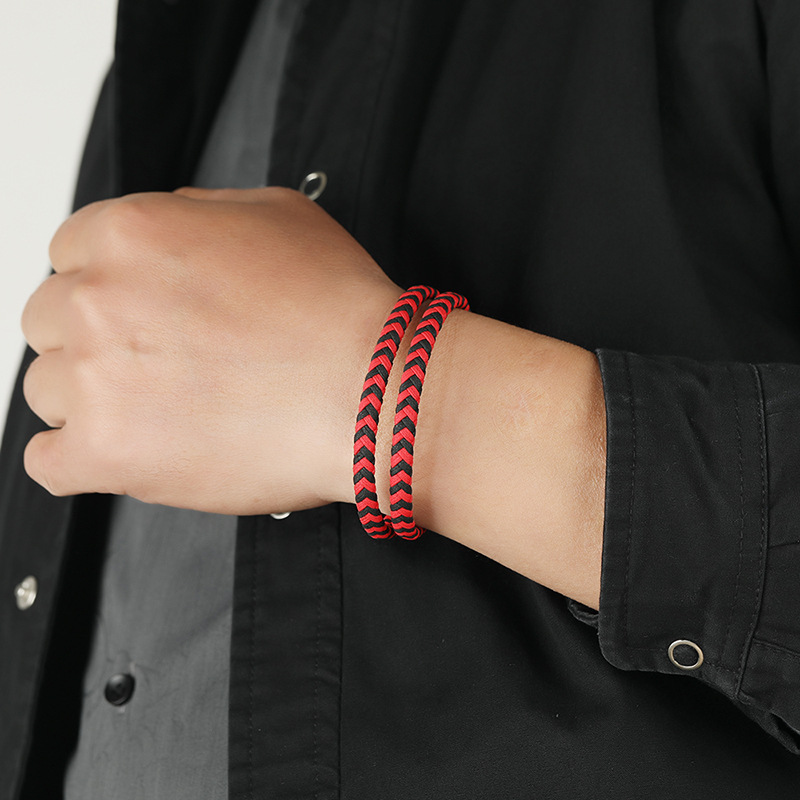 multi-layer woven simple leather bracelet