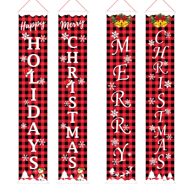 New Christmas Curtain Pull Flag Party  Layout Couplet Pull Flag display picture 5