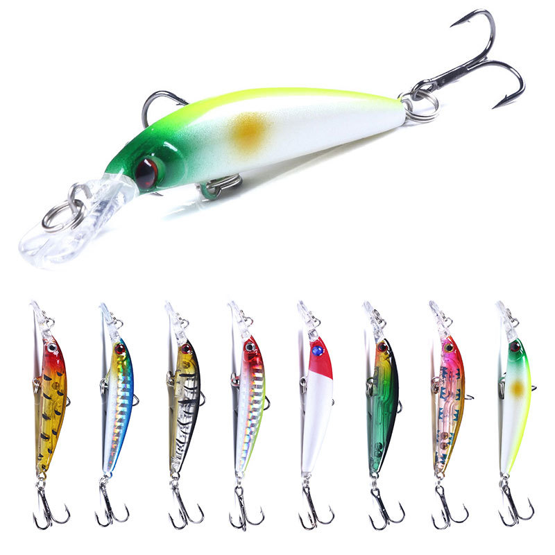 2 Pcs Shallow Diving Minnow Lure 95mm 8g Hard Sinking Minnow Fishing Baits Bass Trout Bowfin Saltwater Sea Fishing Lure