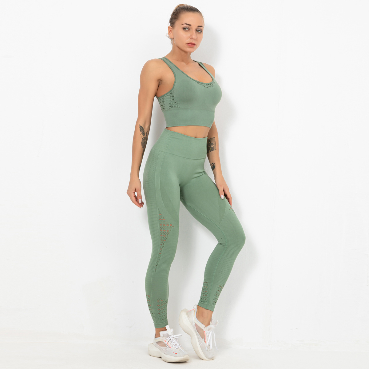 seamless knitted quick-drying sports yoga suits  NSLX12872