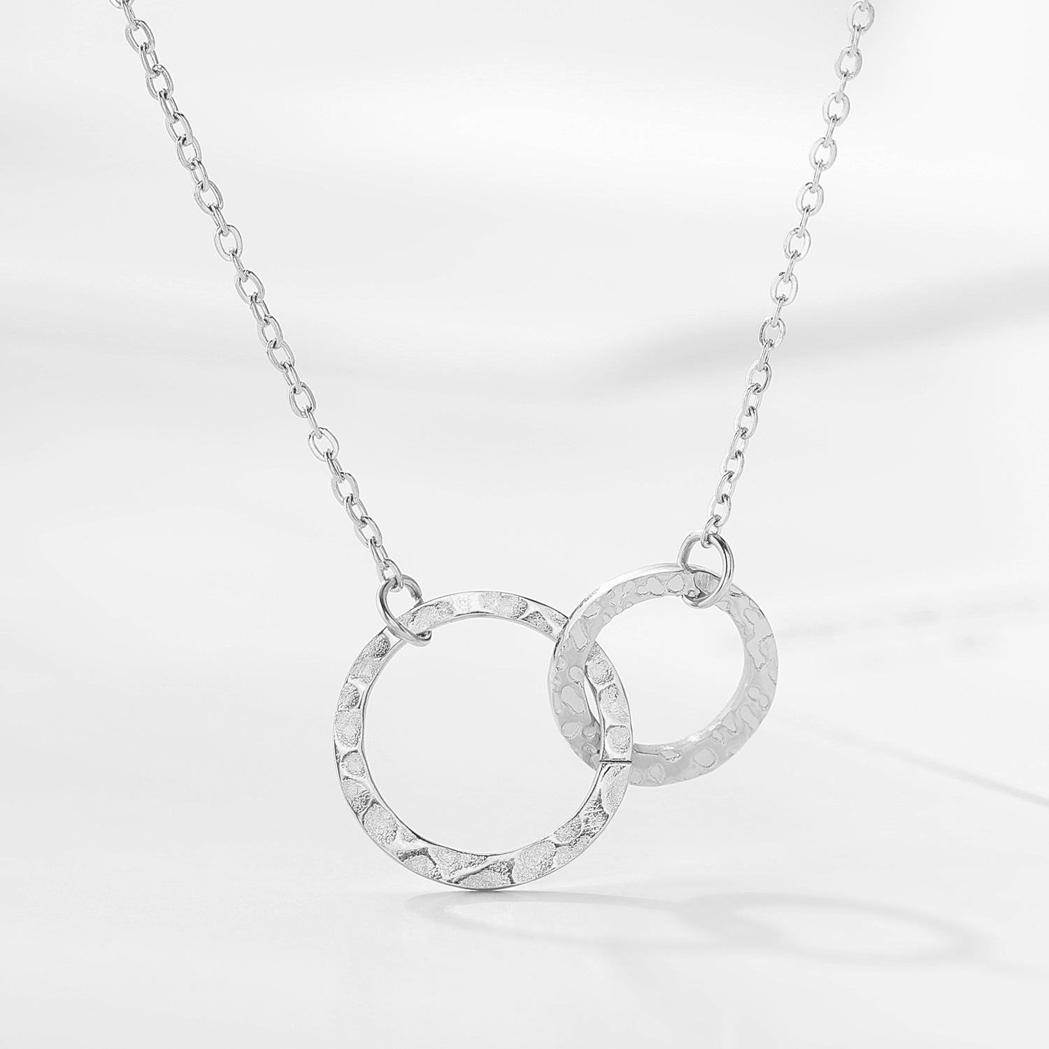 Fashion Geometric Double Circle Stainless Steel Women's Necklace Clavicle Chain display picture 9