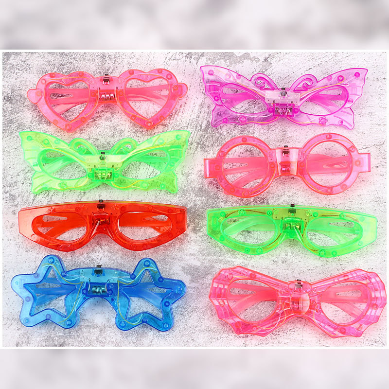 Gafas luminosas LED con 6 luces, juguete para mercados nocturnos, regalo para niños.