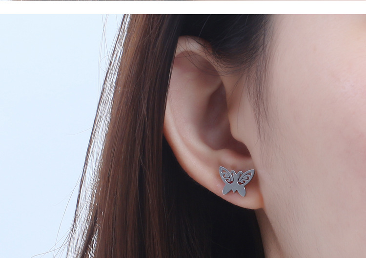 new stainless steel jewelry simple personality fashion butterfly earrings necklace set