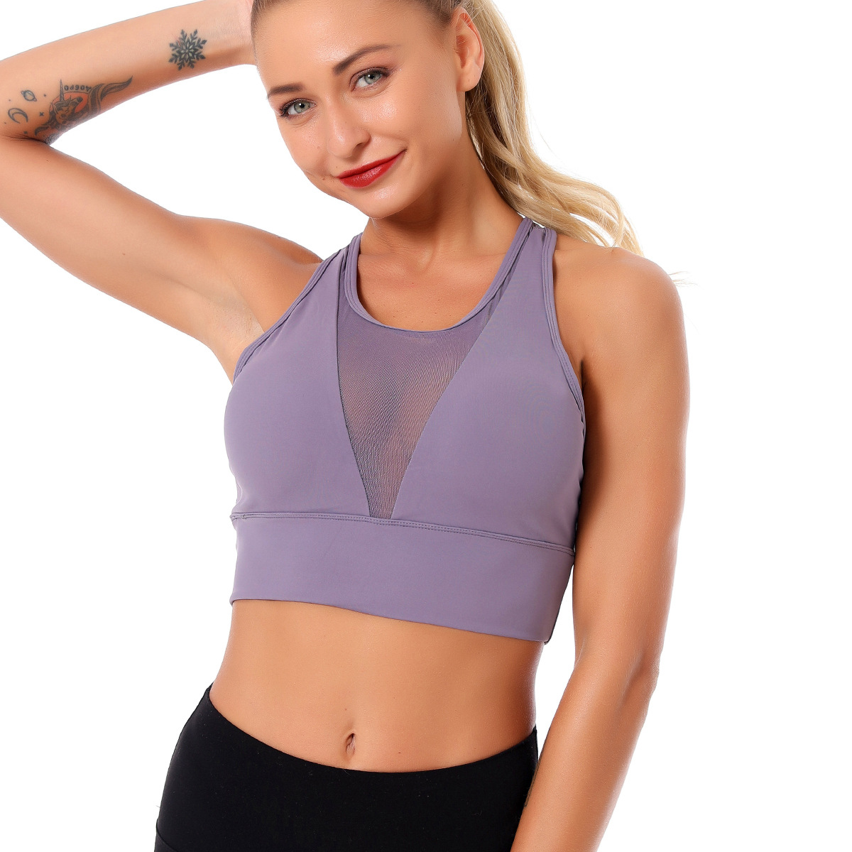 double-sided nylon without steel ring sports bra  NSLX20237