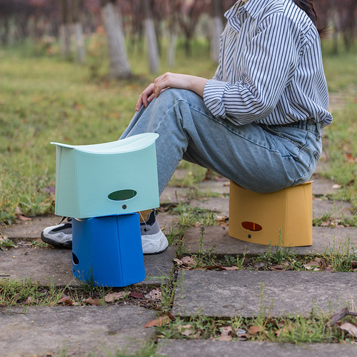 Folding stool household thickened convenient outdoor chair mini Mazar lightweight fishing ultra-light folding stool plastic low stool