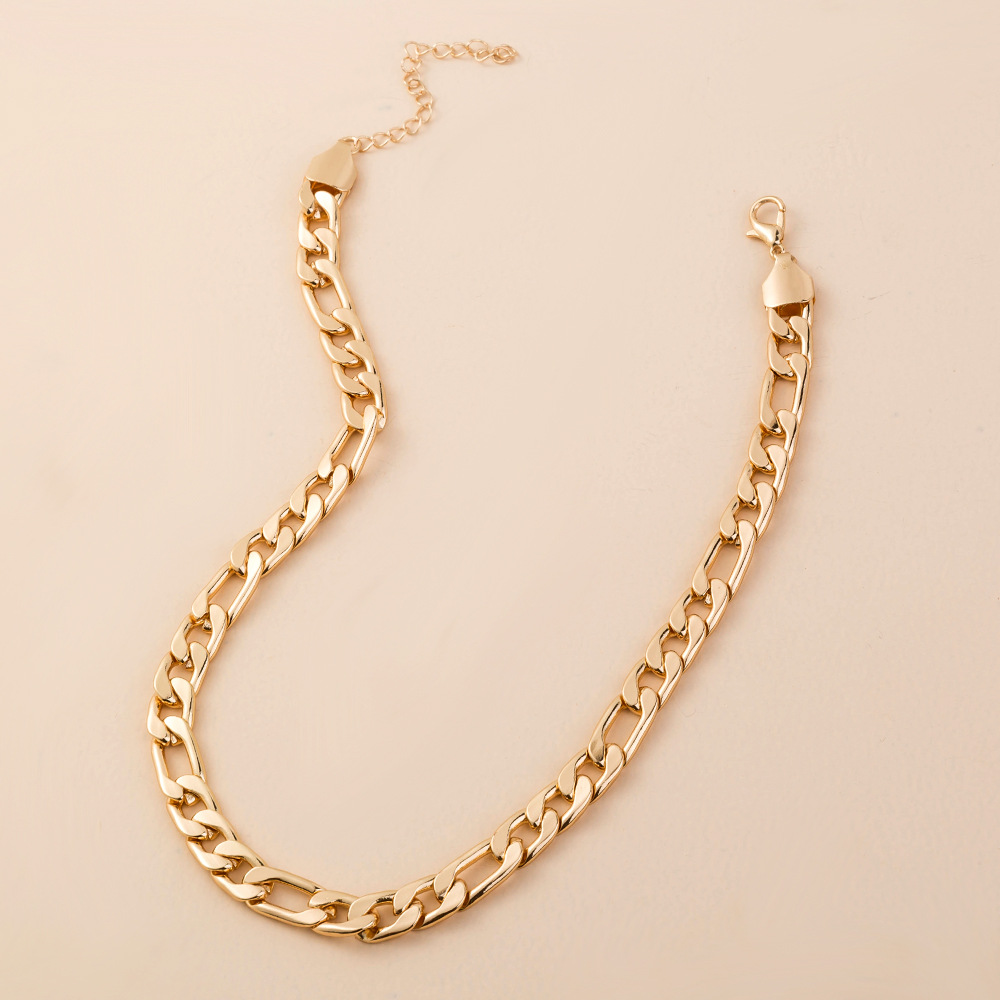 lady personality trend single-layer card copper necklace