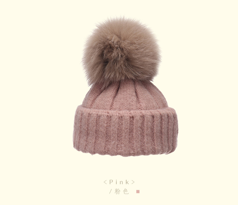 Children's Fur Ball Wool Hat display picture 6