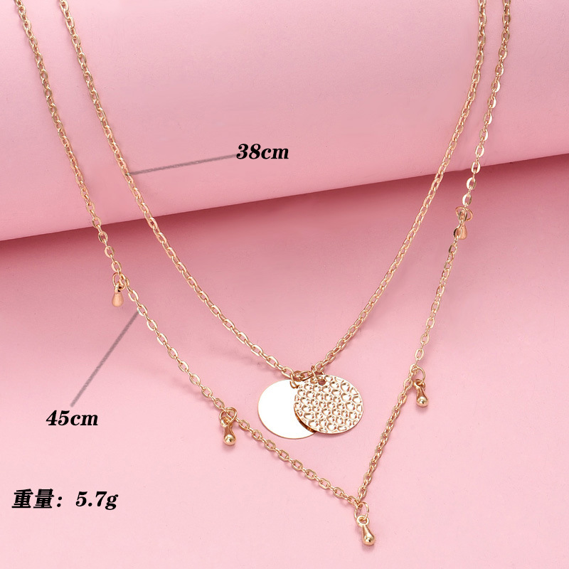 Fashion Street Style Trend Disc Alloy Pendant Necklace For Women display picture 4