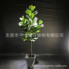 仿真琴叶榕假树植物绿植仿真大型琴叶榕盆栽摆件家居室内装饰