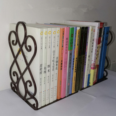Hollow Iron art Book Stand Simplicity originality Bookends household to work in an office Storage bookshelf Desktop shelf Bookend Book by thickening