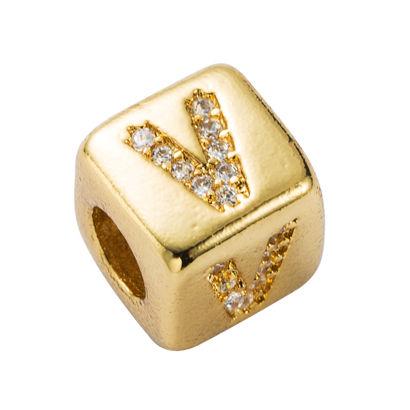 Bracelet explosion bracelet alphabet bracelet brass micro-inlay couple red rope pull DIY jewelry who