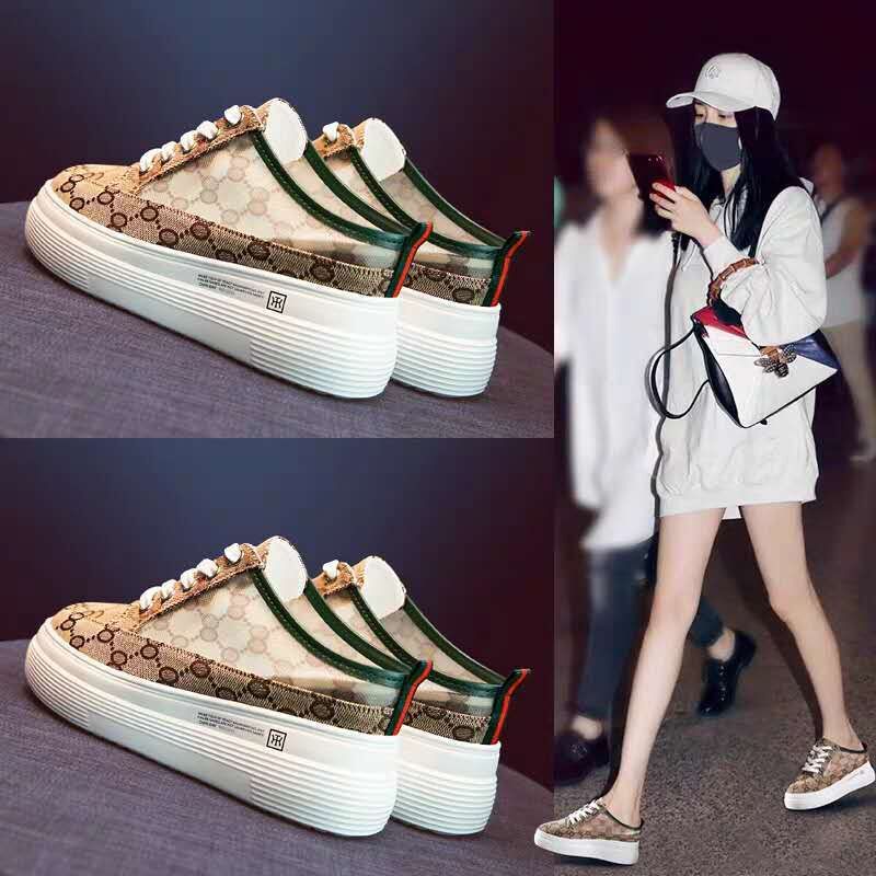 拖鞋女鞋2020年新款夏季凉拖外穿时尚厚底内增高网红懒人包头半拖|ms