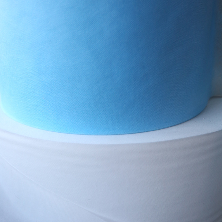 工厂直订蓝色白口罩无纺布 25克防粘布 一次性口罩纺粘无纺布