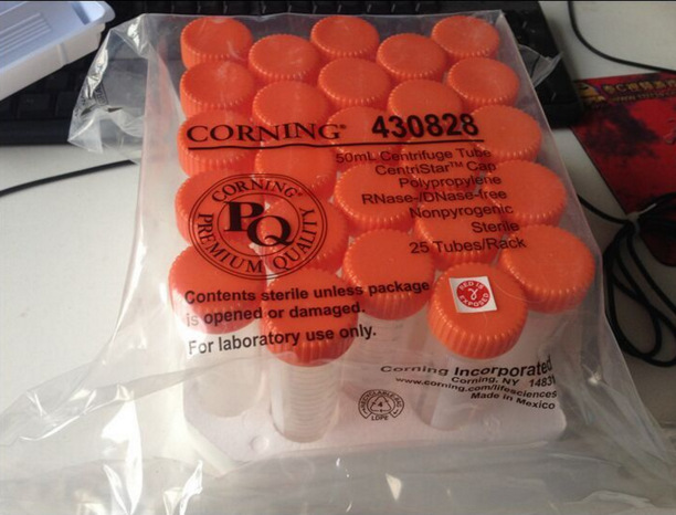 实验耗材50ml带架子尖底离心管/Corning/康宁离心管 特价 430828